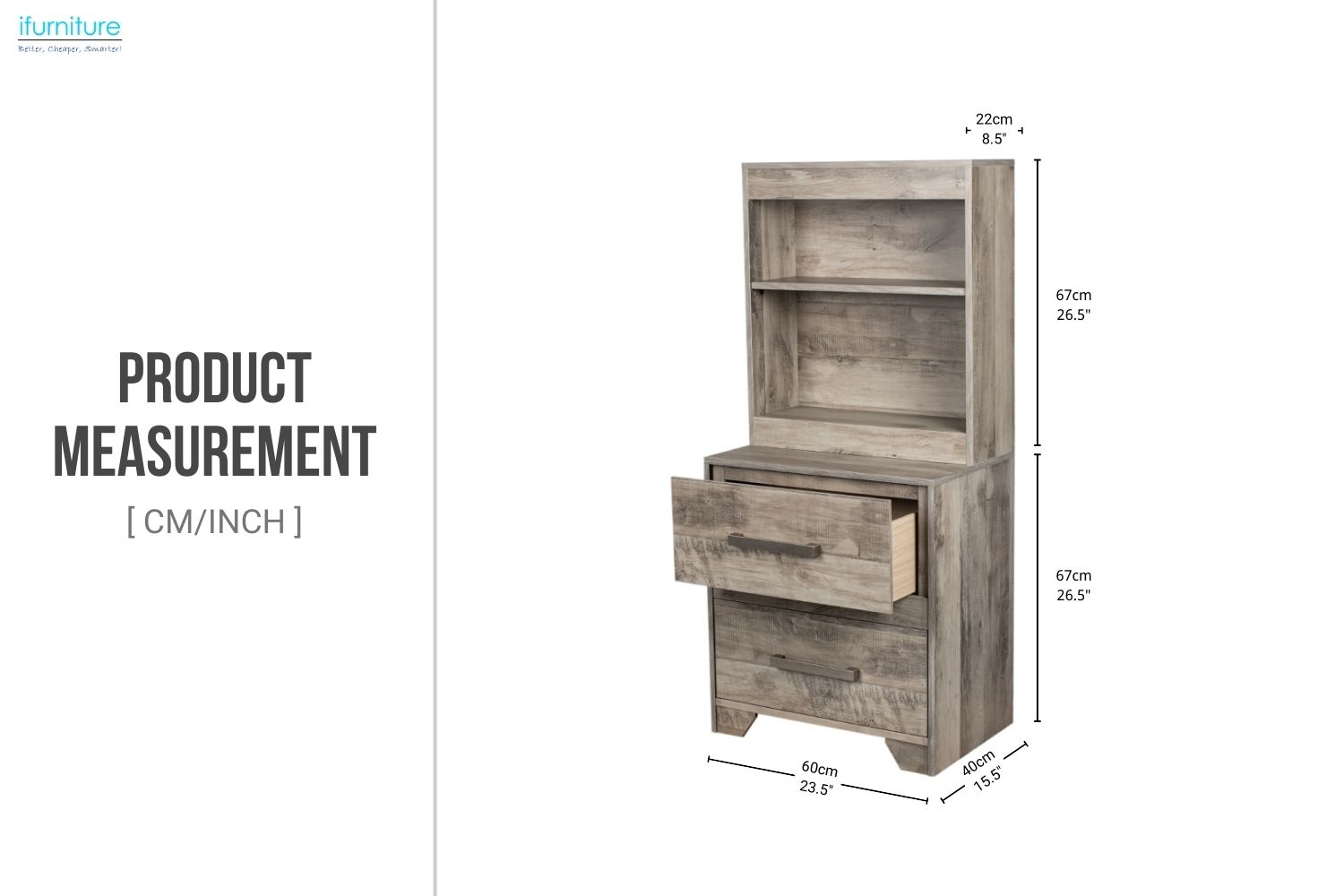 AGILENT 2-Drawer Bedside Table Combo