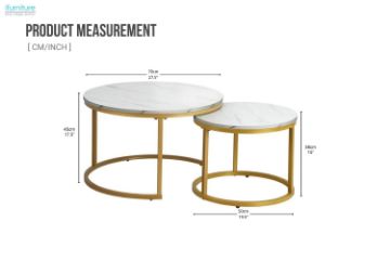Picture of LUIS Nesting Table (Gold/White)