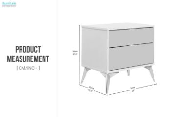 Picture of BRAYA 2-Drawer Bedside Table with Mirror