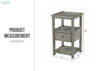 Picture of ELIAN 1-Drawer Side Table (Grey)