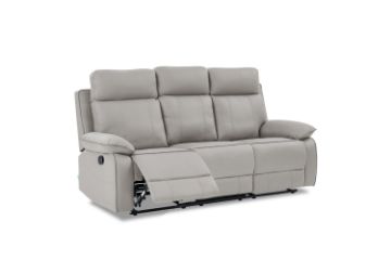 Picture of SORIANO Air Leather Reclining Sofa Range (Pebble Grey) - 3RR