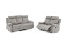 Picture of SORIANO Air Leather Reclining Sofa Range (Pebble Grey) - 3RR + 2RR Sofa Set