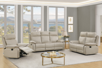 Picture of SORIANO Air Leather Reclining Sofa Range (Greige)