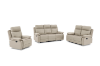 Picture of SORIANO Air Leather Manual Reclining Sofa Range (Greige) - 1 Seat Recliner Chair (1R)