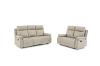 Picture of SORIANO Air Leather Manual Reclining Sofa Range (Greige) - 1 Seat Recliner Chair (1R)