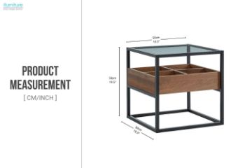 Picture of GLACIER  50 Tempered Glass Top Side Table