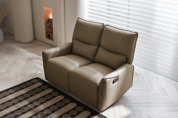 Picture of NICOLE Genuine Leather Manual Reclining Sofa Range - 2 Seat Recliner Sofa (2RR)