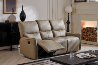 Picture of NICOLE Genuine Leather Manual Reclining Sofa Range - 3 Seat Recliner Sofa (3RR)