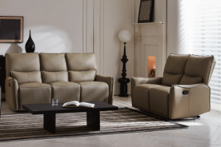 Picture of NICOLE Genuine Leather Manual Reclining Sofa Range - 3RR + 2RR Sofa Set 