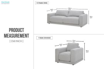 Picture of HUGO 3.5+1+1 Feather Filled Sofa Set - Dust, Water & Oil Resistant