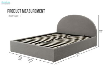 Picture of HOFFMAN Fabric Bed Frame with Gas Lift Storage in Queen/Super King Size (Grey)