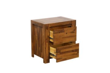 Picture of [FLOOR MODEL CLEARANCE] MALAGA 2-Drawer Bedside Table (Brown) 