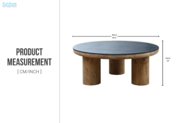 Picture of ASMA D90 Reclaimed Wood Round Coffee Table 
