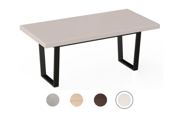 Picture of SYNERGYPLUS Dining Table with Trapezoid Metal Legs (Champagne) - 200x100