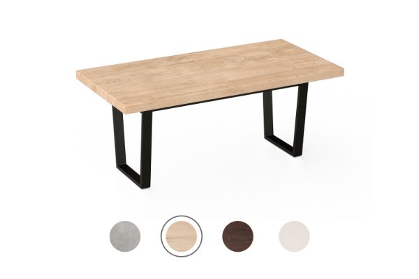 Picture of SYNERGYPLUS Dining Table with Trapezoid Metal Legs (Natural Oak) - 160x90