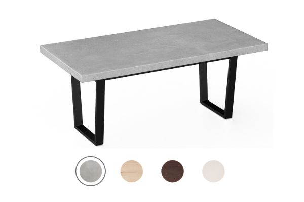 Picture of SYNERGYPLUS Dining Table with Trapezoid Metal Legs (Cement Grey) - 160x90