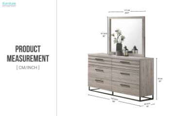 Picture of WESTDEN 6-Drawer Dresser with Mirror