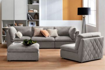 Picture of ASPECT Nappa Fabric Memory Foam Sectional Modular Sofa Range (Grey)
