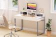 Picture of ALSTON 100 White Gloss Office Desk/Vanity Desk with 2 Drawers