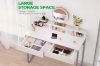 Picture of ALSTON 100 White Gloss Office Desk/Vanity Desk with 2 Drawers