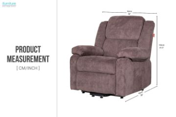 Picture of MATTHEW Zero Gravity Power Lift Recliner Chair *Twin Motor with Adjustable Headrest (Grayish Pink)