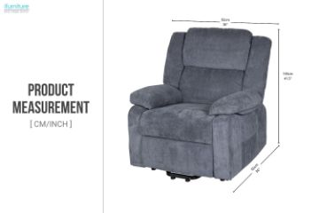 Picture of MATTHEW Zero Gravity Power Lift Recliner Chair *Twin Motor with Adjustable Headrest (Blue)