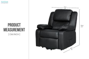 Picture of MATTHEW Zero Gravity Power Lift Recliner Chair *Twin Motor with Adjustable Headrest (Black)