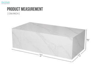 Picture of DELRAY 122cm Sintered Stone Coffee Table (Matte White)