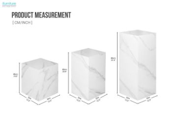 Picture of DELRAY H40/H60/H80 Sintered Stone Pedestal Stand/Display Plinth(Matte White)
