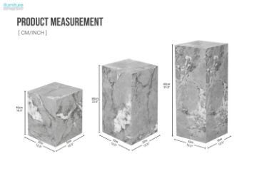 Picture of DELRAY H40/H60/H80 Sintered Stone Pedestal Stand/Display Plinth(Gloss Grey)