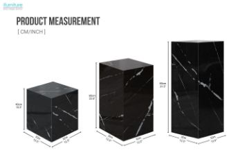 Picture of DELRAY H40/H60/H80 Sintered Stone Pedestal Stand/Display Plinth(Gloss Black)