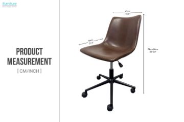 Picture of HALLE Height Adjustable Office Chair(Dark Brown)