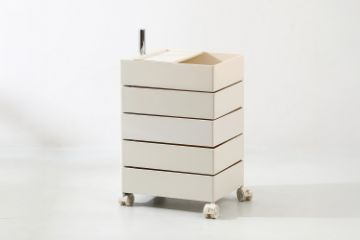 Picture of GAVIN Rotating 5 Tier Utility Drawer Wheel Trolley (Cream) 