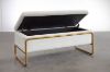 Picture of SEIDON Rectangular Storage Fabric Ottoman (White)