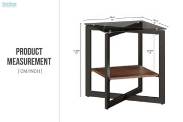 Picture of ATMOS Black Glass Top Side Table