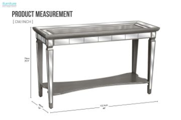 Picture of PALLIE Tempered Glass Top Segmented Mirror Console Table