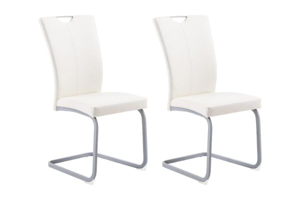 Picture of EDAN High Back Dining Chair with Lacquered Base (Pearl White) - 2 Chairs in 1 Carton