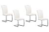 Picture of EDAN High Back Dining Chair with Chromed Base (Pearl White) 