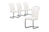 Picture of EDAN High Back Dining Chair with Chromed Base (Pearl White) 