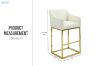 Picture of HESPER Bar Stool with Arms & Golden Finish Base (White)