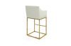 Picture of HESPER Bar Stool with Arms & Golden Finish Base (White)