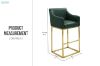 Picture of HESPER Bar Stool with Arms & Golden Finish Base (Green) 