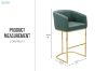 Picture of TRYTON H102 Bar Stool with Arms & Golden Finish Base (Green)  