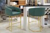 Picture of TRYTON H102 Bar Stool with Arms & Golden Finish Base (Green)  