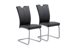 Picture of EDAN High Back Dining Chair with Lacquered Base (Elegant Black) - 2 Chairs in 1 Carton