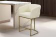 Picture of TRYTON Bar Stool with Arms & Golden Finish Base(White)