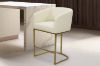 Picture of TRYTON H92 Bar Stool with Arms & Golden Finish Base (White) 