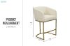 Picture of TRYTON H92 Bar Stool with Arms & Golden Finish Base (White) 