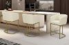 Picture of TRYTON H92 Bar Stool with Arms & Golden Finish Base (White) 