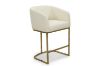 Picture of TRYTON H92 Bar Stool with Arms & Golden Finish Base (White) 